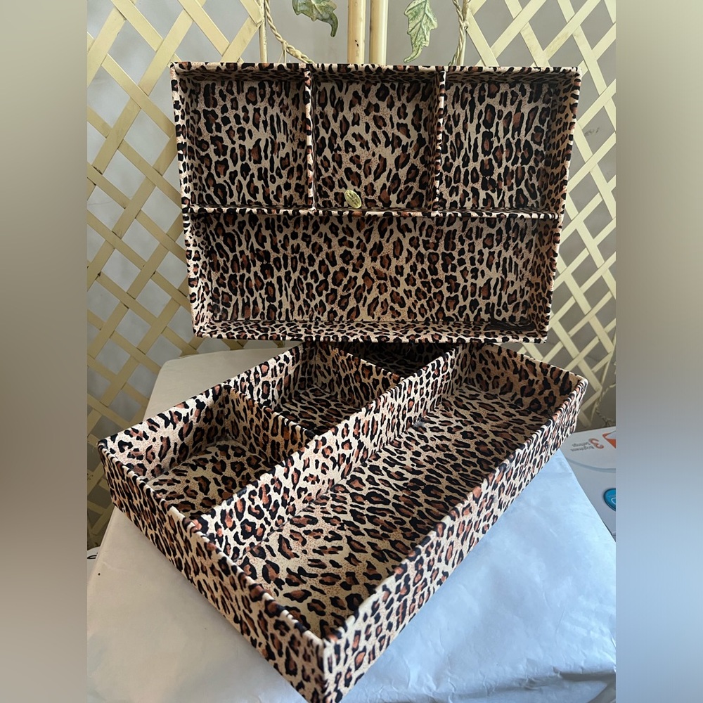 Leopard Print Drawer Organizer EUC